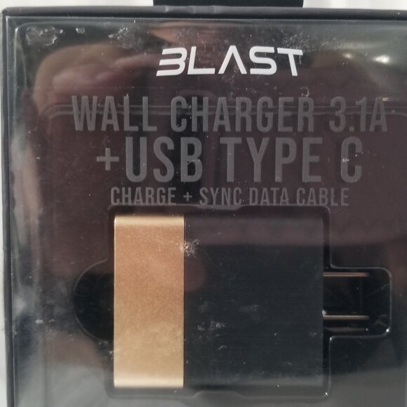 Blast Wall Charger 3.1A + USB Type C Charge + Sync Data Cable Brand New 6 FT - Picture 14 of 15